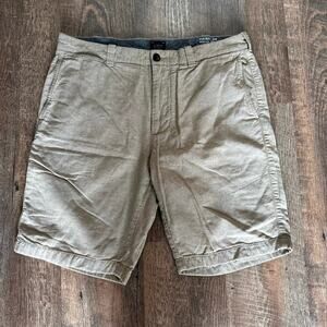 J. Crew Men’s Flat Front Chino 10 1/2 inch Short Sz 34 Heathered Tan 100% Cotton